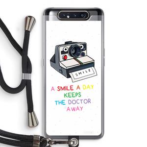 CaseCompany Smile: Samsung Galaxy A80 Transparant Hoesje met koord