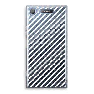 CaseCompany Strepen zwart-wit: Sony Xperia XZ1 Transparant Hoesje