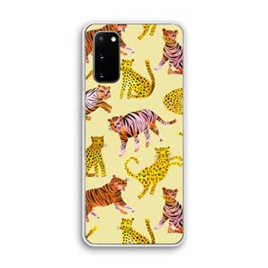 CaseCompany Cute Tigers and Leopards: Samsung Galaxy S20 Transparant Hoesje