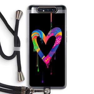 CaseCompany Melts My Heart: Samsung Galaxy A80 Transparant Hoesje met koord