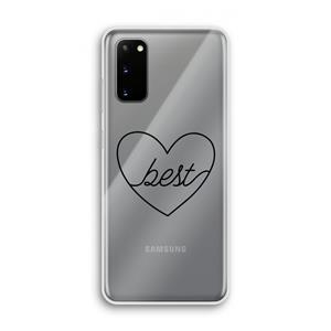 CaseCompany Best heart black: Samsung Galaxy S20 Transparant Hoesje