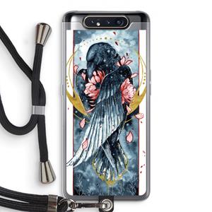 CaseCompany Golden Raven: Samsung Galaxy A80 Transparant Hoesje met koord