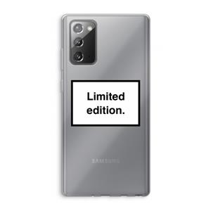 CaseCompany Limited edition: Samsung Galaxy Note 20 / Note 20 5G Transparant Hoesje