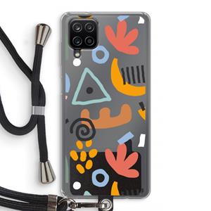 CaseCompany Abstract: Samsung Galaxy A12 Transparant Hoesje met koord