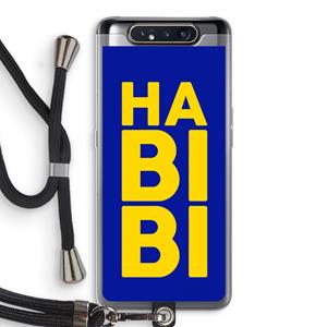 CaseCompany Habibi Blue: Samsung Galaxy A80 Transparant Hoesje met koord