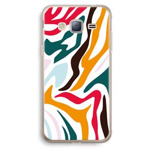 CaseCompany Colored Zebra: Samsung Galaxy J3 (2016) Transparant Hoesje
