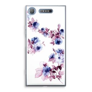 CaseCompany Waterverf bloemen: Sony Xperia XZ1 Transparant Hoesje