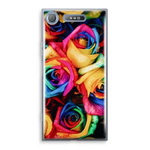 CaseCompany Neon bloemen: Sony Xperia XZ1 Transparant Hoesje