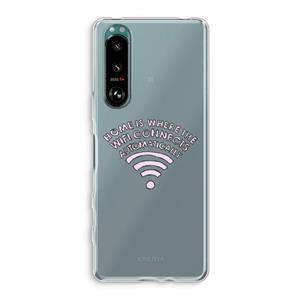 CaseCompany Home Is Where The Wifi Is: Sony Xperia 5 III Transparant Hoesje