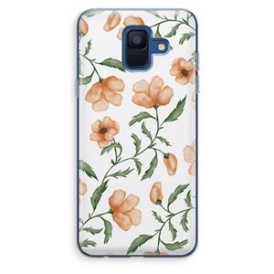 CaseCompany Peachy flowers: Samsung Galaxy A6 (2018) Transparant Hoesje