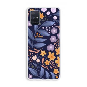 CaseCompany Flowers with blue leaves: Galaxy A71 Transparant Hoesje