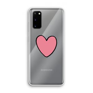 CaseCompany Hartje: Samsung Galaxy S20 Transparant Hoesje