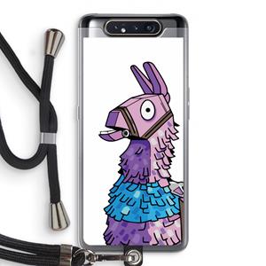 CaseCompany Lama: Samsung Galaxy A80 Transparant Hoesje met koord
