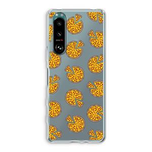 CaseCompany You Had Me At Pizza: Sony Xperia 5 III Transparant Hoesje