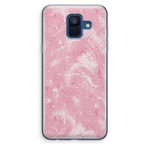 CaseCompany Abstract Painting Pink: Samsung Galaxy A6 (2018) Transparant Hoesje