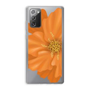 CaseCompany Orange Ellila flower: Samsung Galaxy Note 20 / Note 20 5G Transparant Hoesje