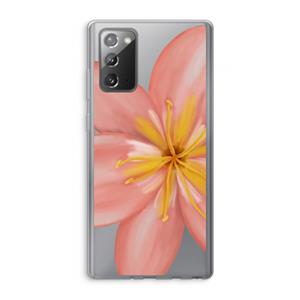 CaseCompany Pink Ellila Flower: Samsung Galaxy Note 20 / Note 20 5G Transparant Hoesje