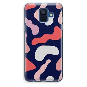 CaseCompany Memphis Shapes Pink: Samsung Galaxy A6 (2018) Transparant Hoesje