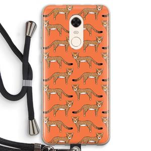 CaseCompany Cheetah: Xiaomi Redmi 5 Transparant Hoesje met koord