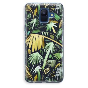 CaseCompany Tropical Palms Dark: Samsung Galaxy A6 (2018) Transparant Hoesje