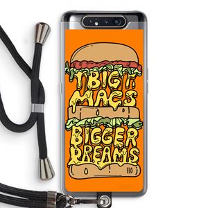 CaseCompany Big Macs Bigger Dreams: Samsung Galaxy A80 Transparant Hoesje met koord