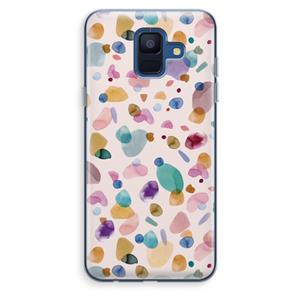 CaseCompany Terrazzo Memphis Pink: Samsung Galaxy A6 (2018) Transparant Hoesje