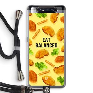 CaseCompany Eat Balanced: Samsung Galaxy A80 Transparant Hoesje met koord