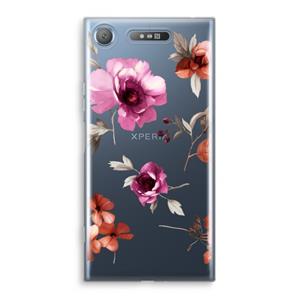 CaseCompany Geschilderde bloemen: Sony Xperia XZ1 Transparant Hoesje