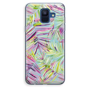 CaseCompany Tropical Palms Blue: Samsung Galaxy A6 (2018) Transparant Hoesje