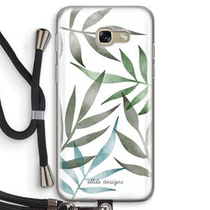 CaseCompany Tropical watercolor leaves: Samsung Galaxy A5 (2017) Transparant Hoesje met koord