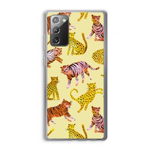 CaseCompany Cute Tigers and Leopards: Samsung Galaxy Note 20 / Note 20 5G Transparant Hoesje
