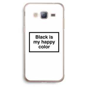 CaseCompany Black is my happy color: Samsung Galaxy J3 (2016) Transparant Hoesje