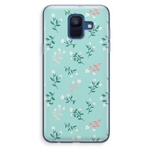 CaseCompany Small white flowers: Samsung Galaxy A6 (2018) Transparant Hoesje