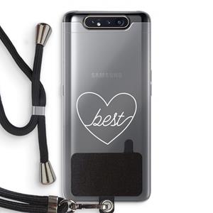 CaseCompany Best heart pastel: Samsung Galaxy A80 Transparant Hoesje met koord