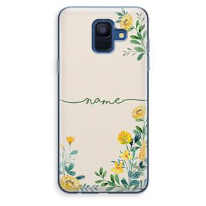 CaseCompany Gele bloemen: Samsung Galaxy A6 (2018) Transparant Hoesje
