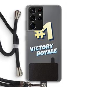 CaseCompany Victory Royale: Samsung Galaxy S21 Ultra Transparant Hoesje met koord