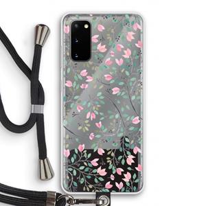 CaseCompany Sierlijke bloemen: Samsung Galaxy S20 Transparant Hoesje met koord