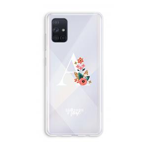 CaseCompany Pink Bouquet: Galaxy A71 Transparant Hoesje