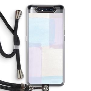 CaseCompany Square pastel: Samsung Galaxy A80 Transparant Hoesje met koord