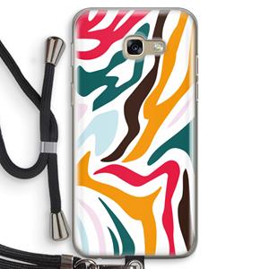 CaseCompany Colored Zebra: Samsung Galaxy A5 (2017) Transparant Hoesje met koord