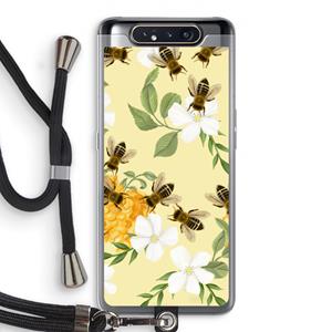 CaseCompany No flowers without bees: Samsung Galaxy A80 Transparant Hoesje met koord