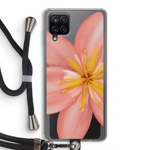 CaseCompany Pink Ellila Flower: Samsung Galaxy A12 Transparant Hoesje met koord