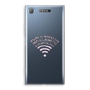 CaseCompany Home Is Where The Wifi Is: Sony Xperia XZ1 Transparant Hoesje