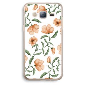 CaseCompany Peachy flowers: Samsung Galaxy J3 (2016) Transparant Hoesje