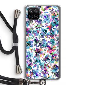 CaseCompany Hibiscus Flowers: Samsung Galaxy A12 Transparant Hoesje met koord