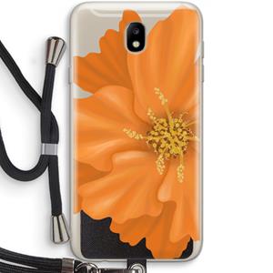 CaseCompany Orange Ellila flower: Samsung Galaxy J7 (2017) Transparant Hoesje met koord