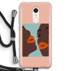 CaseCompany Orange lips: Xiaomi Redmi 5 Transparant Hoesje met koord