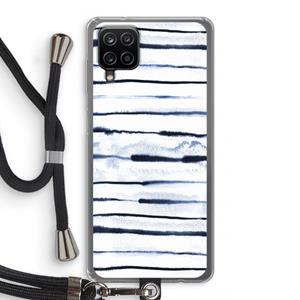 CaseCompany Ink Stripes: Samsung Galaxy A12 Transparant Hoesje met koord