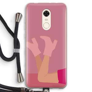 CaseCompany Pink boots: Xiaomi Redmi 5 Transparant Hoesje met koord