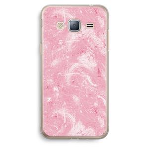 CaseCompany Abstract Painting Pink: Samsung Galaxy J3 (2016) Transparant Hoesje
